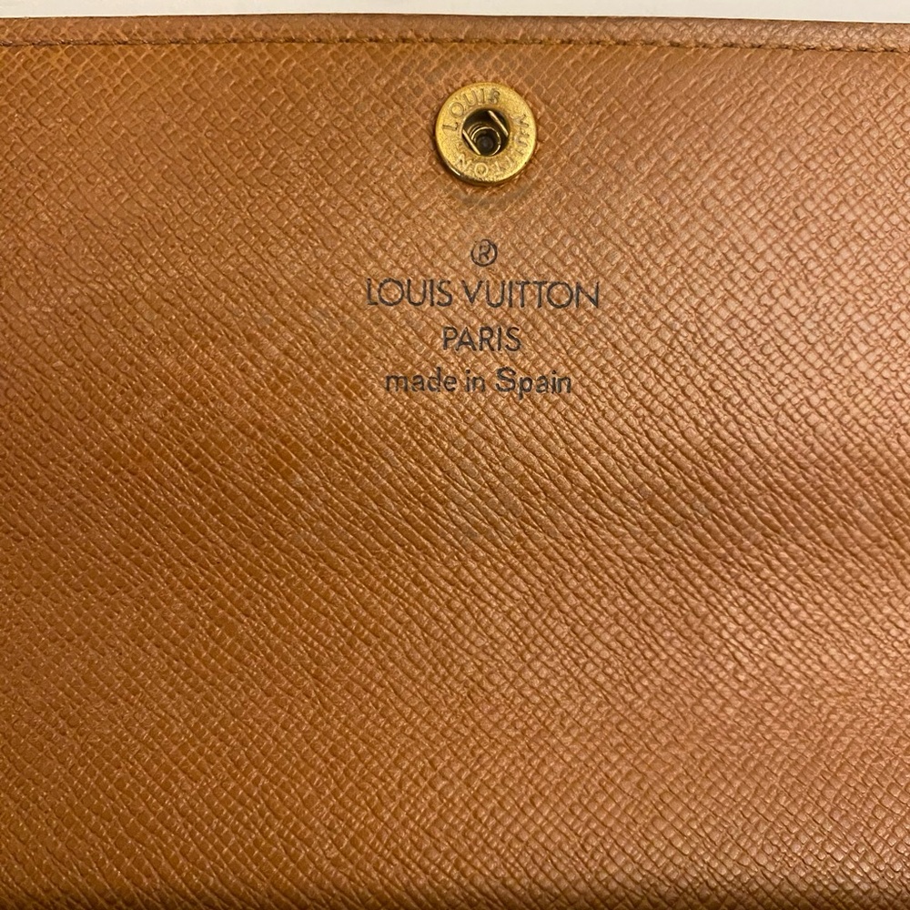 😍Auth Louis Vuitton Sarah Mono Long Wallet w/unbranded Gold Chunky Chain LN - Picture 7 of 11